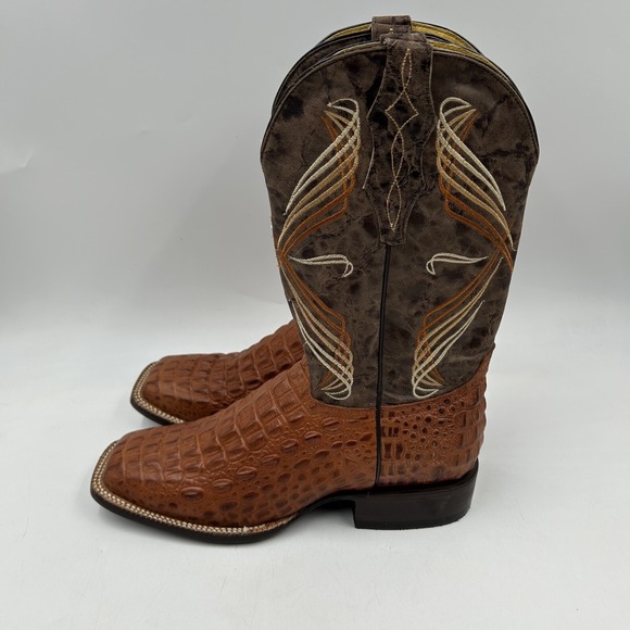 Bottes Cowboy Enfant El General Western - Cognac Imitation Caïman, Taille 12